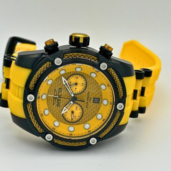 Invicta Men's Watch Bolt Yellow Dial Yellow Silicone Strap Date PREMIUM Classics - Picture 7 of 10